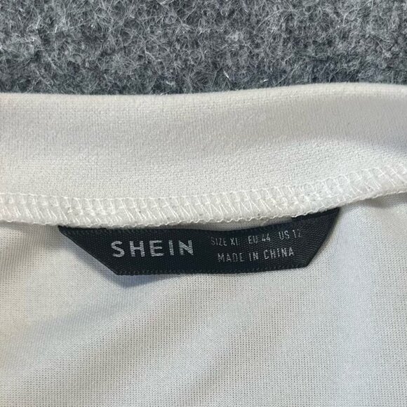 SHEIN Womens Pullover Top 1X Colorblock Stretch Crew Neck Long Sleeve Fit - Picture 12 of 13